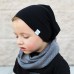 Cute Solid Knitted Cotton Hat Beanies Autumn Winter Warm Earmuff Colorful Crown Caps For Newborn Baby Children 